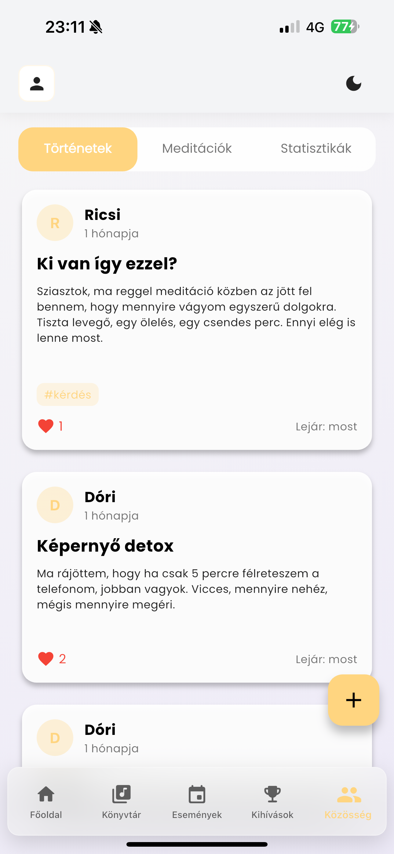 Légzésgyakorlat képernyő